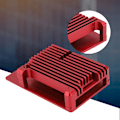 Pikkukuva 5 / 5: CNC-alumiinikotelo, jossa ulkoinen korttipaikka, Raspberry Pi 4:lle (punainen)