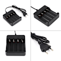 Miniatyrbillede 4 af 5: 4 Slots Batterioplader Til 18650 Genopladelig Lithiumbatteri EU-stik