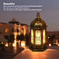 Miniatyrbillede 8 af 8: Mini Ramadan Lygte Retro Marokkansk Stil Dekorativ LED Eid Mubarak Lygte til Hjem Have Bryllup Festival 6stk Bronze Guld