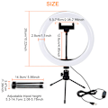 Miniatyrbillede 8 af 8: 26cm Live Broadcast Ring Fill Light Universal Ballhead Desktop Bracket Mobiltelefon Clip Tilbehør