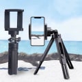 Miniatyrbillede 2 af 5: Mini Tripod Telefonholder Universal Mobil Live Stativ Selfie Teleskopisk Sammenklappelig Skrivebords Kamera Telefonholder