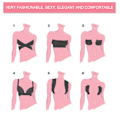 Miniatyrbilde 7 av 7: Brystløft Tape Push Up Tape Nippeldeksel Elastiske Klebende BH-er Forhindre HengingSvart