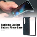 Miniatyrbild 4 av 8: Business Läder Mönster Telefonfodral Stötsäkert Telefonfodral för Samsung Galaxy Z Fold 3Blå