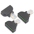 Miniatyrbilde 5 av 5: 3 sett RJ45 hann til 8-pin skrueklemmekontakt adapterplugg jack for AV Digital
