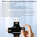 Miniatyrbild 7 av 8: USB-strömmätare testare USB C testare med färgad IPS digital skärm för laddare ström mobil ström batteri kapacitet