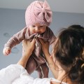 Miniatyrbilde 5 av 5: Vinter varm strikket babylue for jenter bomullsforet spedbarnslue
