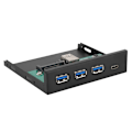 Pikkukuva 3 / 5: 3-porttinen USB3.0 + 1-porttinen USB3.1 tyypin C -liitäntälaajennuskorttipaneeli, musta