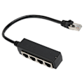 Miniatyrbild 2 av 8: RJ45 Ethernet-splitterkabel Enpunktsfyra Ethernet-kabelsplitter ABS PCB RJ45-splitteradapter för bärbar dator