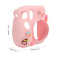 Miniatyrbilde 6 av 8: Øyeblikkelig kamera lett deksel med skulderstropp myk silikonbeskyttende etui for Instax Mini 7 Plus rosa dessert