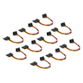 Miniatyrbild 5 av 5: 10-pack SATA-kablar 15-stift 90 graders hane till hona strömadapter för hårddiskar SDD optiska enheter