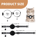 Miniatyrbild 5 av 5: Sött Halsband med Spänne för Katt, Säkerhetsspänne med Spårare för Små Husdjur i Svart med Reflexdesign (Justerbar Längd)