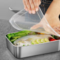 Miniatyrbilde 4 av 5: Rustfrie stål matbeholdere, matpakke lunsj Bento-boks, perfekt for kjøkkenfryser og mikrobølgeovn, rektangulær gjenbrukbar