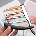 Miniatyrbillede 4 af 4: Barberkniv i rustfrit stål med lige kant, foldbar Black