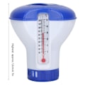 Miniatyrbillede 1 af 2: Flydende swimmingpool kemisk klor dispenser med termometer tablet holdere