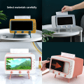 Miniatyrbilde 5 av 5: 2 i 1 TV-formet telefonholder vevboks  Skrivebords serviettholder etui Mobiltelefon visningsbrakett Stueinnredning