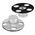Miniatyrbilde 5 av 5: Audio platespiller i metall, platestabilisator, LP-vinylplateklemme