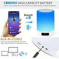 Miniatyrbild 3 av 5: Multifunktionell Trådlös Bluetooth-Högtalare, Touch-Kontrollerad Portabel Bordslampa med Färgglada LED-Ljus, Perfekt för Tonåringar och Vuxna, Hög