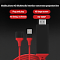 Miniatyrbillede 5 af 8: 1080p TypeC Mobiltelefon til HD Multimedia Interface Kabel USB Adapter til IOs Android(Rød )