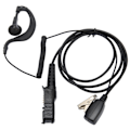 Miniatyrbild 2 av 5: G-formad öronmussla PU-kabel Walkie Talkie-öronmussla med mikrofon PTT för XPR3500e XPR3300 XPR3000 XPR3300e XPR3500 XIR P6620