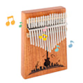 Miniatyrbillede 1 af 8: Tommelfingerklaver 17 Tangenter Mahogni Nemt Spil Bærbart Tommelfingerklaver Kalimba med Stemmehammer Tekstbog