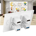 Miniatyrbild 4 av 5: 2-Port HDMi   2 Port USB3.0 HDMI-kopplingsskydd Ljud Video HDTV Väggplatta Panel