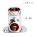 Miniatyrbillede 5 af 8: Indløb G1/2 Udløb G3/4 Vægmonteret Bruserhoved Hane Adapter Badeværelsestilbehør