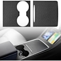 Miniatyrbild 1 av 7: Tesla Model 3 Model Y 2021 2022 2023 Center Console Wrap Kit Carbon Fiber Console Cover Interior Decoration Wrap Kit för Tesla Tillbehör (Matte