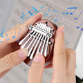 Miniatyrbillede 1 af 8: 8 Tone Kalimba Tommelfingerklaver C Nøgle Mini Bærbar Mahogni Musikinstrument Legetøj Gave Oval