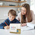 Miniatyrbild 4 av 5: Bordskalender 2023-2024 - 18 Månaders Liten Skrivbordskalender Löper från Juli 2023 till December 2024, Stående Blädderkalender med Anteckningsblock Style 2