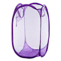 Miniatyrbilde 1 av 5: 1 stk (lilla) Mesh Popup Vaskeri Kurv Foldbar Vaskeri Kurv Bærbar Skitten Tøy Kurv(30*30*50CM)