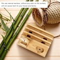 Miniatyrbillede 7 af 8: Bambus Multi-enheds Opladningsstation Opladningsdock Stativ til Telefon Tablet Ur