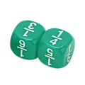 Miniatyrbild 3 av 5: 20 st tärningar för bråk - Klassuppsättning - Plast - 6-sidiga - Mångfacetterade - Tillbehör till sällskapsspel - För barns matematikövningar