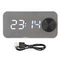 Miniatyrbillede 1 af 5: Trådløs Bluetooth-højttaler Multifunktion Støjreducerende Temperaturvisning Stemmeudsendelse FM-radio Spejl Vækkeur
