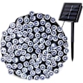 Miniatyrbild 1 av 8: Soldrivna Ljusslingor, 22M 300 LED 8 Lägen Vattentäta Solcellsdrivna Julbelysning Utomhus för Juldekorationer (Varmvit)