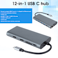 Miniatyrbild 6 av 6: Portabel 12-i-1 USB 3.0 till HDMI VGA PD USB-hub för OS X-bärbar dator Dockingstation Adapter