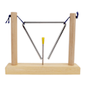 Miniatyrbillede 2 af 8: Håndpercussion trekant musikinstrument med fyrretræramme til performance-spil