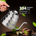 Miniatyrbild 3 av 5: 304 Rostfritt Stål Häll Över Kaffe Gåshals Vattenkokare Tekanna med Termometer Hem 1.2L