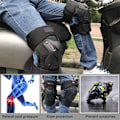 Miniatyrbild 3 av 5: 1 par knäskydd justerbar ergonomisk led design knäskydd för motorcykel cykel skateboard