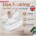 Miniatyrbild 1 av 5: Avancerade hörselapparater med ljudbearbetning, anpassningsbar ljudvolym för mild till måttlig hörselnedsättning, diskret in-ear-design som säkerställer komfort hela dagen