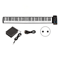 Miniatyrbillede 1 af 5: Rul op klaver 88 tangenter foldbar bærbar plug and play genopladelig blødt keyboard klaver til computer tablets 100‑240V