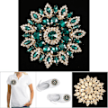 Miniatyrbild 1 av 2: Kristallglas Rhinestones Dekoration DIY Kläder Kvinnor Tillbehör 11cm(Grön Gyllene Bas)