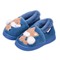 Miniatyrbild 1 av 5: 1 par Tofflor för småbarn, Pälsfodrade Varma Slip-On Hemtofflor Söta Vintertofflor Halkfria Innetofflor (räv) blue 15cm