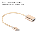 Miniatyrbillede 1 af 4: 3PCS Flettet Klud Forstærket Stik Ingen Rust Glat Transmission USB Indgang Mikro Udgang OTG Adapter Kabel til AndroidGold