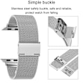 Miniatyrbild 2 av 5: Kompatibel för Apple Watch Band 38-40mm /42-44mm, Rostfritt stål Loop Spänne Metallrem Armband Loop Replacement Band för Iwatch Series 4, Series