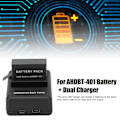 Miniatyrbillede 3 af 5: Til AHDBT401 Batteri Dobbelt Oplader Bærbar Sikker 1600mAh Batteri og 2 Slots USB Oplader