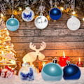 Miniatyrbild 3 av 5: Blå julgranskulor, julgransdekorationer, julgranskulor