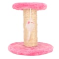 Miniatyrbillede 2 af 8: Interaktiv blød plys 2 lag sisal reb kradsetræ til indendørs katte killinger pink