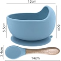 Miniatyrbild 2 av 5: Matningsset för bebisar, Innovativa silikonindelade sugkoppstallrikar, Småbarnsbestick för problemfri självständig matning, Perfekt för pojkar och flickor