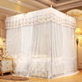 Miniatyrbillede 4 af 5: Luksus Princess Fire Corner Post Bed Curtain Canopy Netting Myggenet Sengetøj (M)