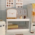 Miniatyrbillede 1 af 8: Makeup Stativ 2 Lags Organizer Soveværelse Kontor Studerende Sovesale Skrivebord Affalds Opbevaringshylde Lille